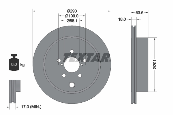 Disc frana TOYOTA GT 86 cupe (ZN6_) 2.0 (ZN6) benzina 203 cai TEXTAR 92270903