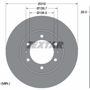 Disc frana TOYOTA HILUX VIII pick-up (_N1_) 2.4 D (GUN135) diesel 170 cai TEXTAR 92274903