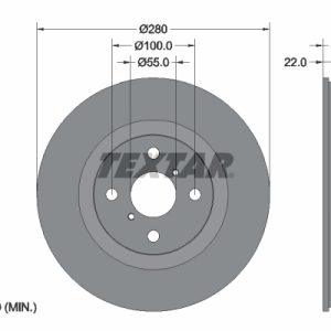 Disc frana TOYOTA YARIS (_P13_) 1.5 Hybrid (NHP130_) benzina/elector 101 cai TEXTAR 92287603