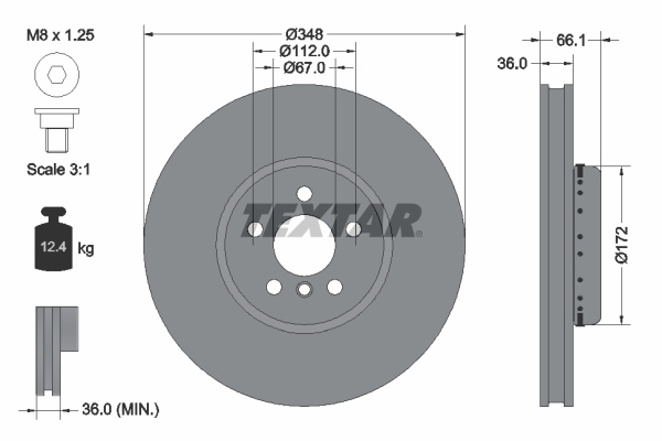 Disc frana TOYOTA SUPRA (DB_) 3.0 GR (DB41, DB42, DB43, DB45, DB46) benzina 340 cai TEXTAR 92288825