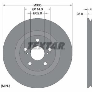 Disc frana TOYOTA RAV 4 V (_A5_, _H5_) 2.5 Hybrid (AXAH52) benzina/elector 218 cai TEXTAR 92304305