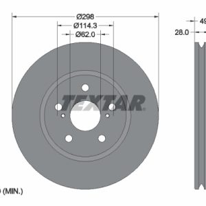Disc frana TOYOTA COROLLA combi (_E21_) 2.0 Hybrid (MZEH12) benzina/elector 180 cai TEXTAR 92315703