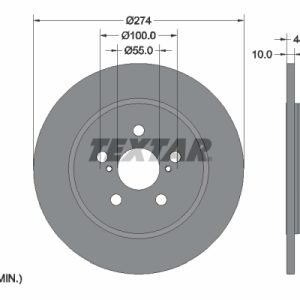 Disc frana TOYOTA YARIS (_P21_, _PA1_, _PH1_) 1.5 Hybrid (MXPH10, MXPH11) benzina/elector 116 cai TEXTAR 92333703
