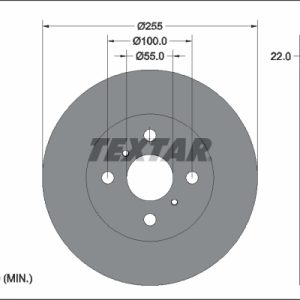 Disc frana TOYOTA YARIS (_P21_, _PA1_, _PH1_) 1.5 (MXPA10, MXPA11, MXPA12) benzina 120 cai TEXTAR 92344803