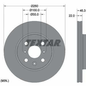 Disc frana TOYOTA AYGO X (_B7_) 1.0 VVT-i (KGB70) benzina 72 cai TEXTAR 92346103