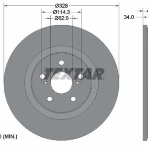 Disc frana TOYOTA RAV 4 V (_A5_, _H5_) 2.5 VVTi AWD (AXAA54) benzina 203 cai TEXTAR 92349505
