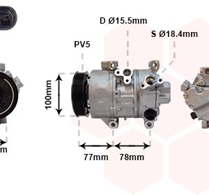 Compresor climatizare TOYOTA AVENSIS limuzina (_T25_) 2.0 D-4D (CDT250_, CDT250R) diesel 116 cai VAN WEZEL 5300K584