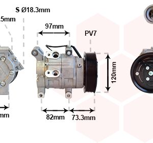 Compresor climatizare TOYOTA HILUX VII pick-up (_N1_, _N2_, _N3_) 2.5 D-4D 4WD (KUN25_) diesel 128 cai VAN WEZEL 5300K625