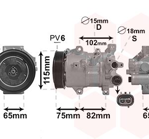 Compresor climatizare TOYOTA AURIS (_E18_) 1.6 (ZRE181_, ZRE185_, ZRE185R, ZRE181R) benzina 132 cai VAN WEZEL 5301K701