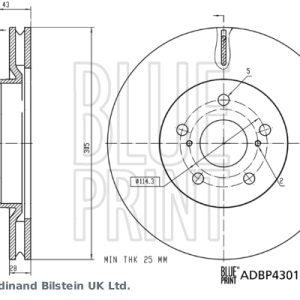Disc frana TOYOTA COROLLA CROSS (ZVG1_, ZSG1_, MXGH1_, MXGA1_) 2.0 VVTi Hybrid AWD (MXGH15) benzina/elector 196 cai BLUE PRINT ADBP430119