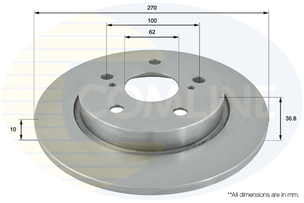 Disc frana TOYOTA AURIS (_E18_) 1.6 D4-D (WWE185_) diesel 112 cai COMLINE ADC01146
