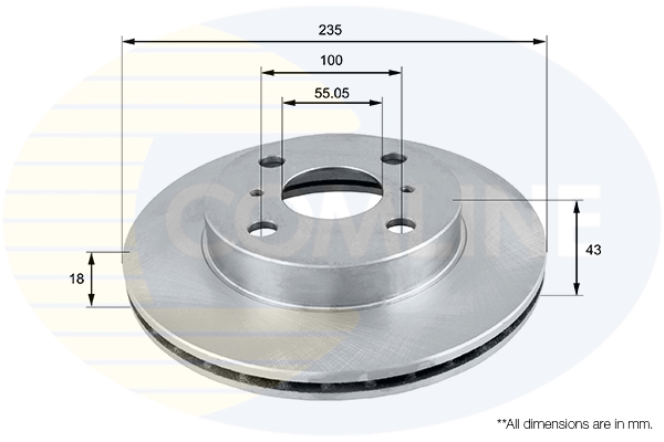 Disc frana TOYOTA YARIS (_P1_) 1.5 (NCP13_, NCP13R) benzina 105 cai COMLINE ADC0193V