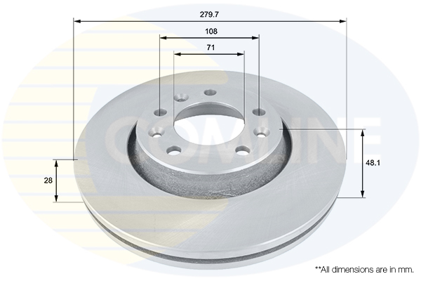 Disc frana TOYOTA PROACE caroserie (MDX_) 2.0 D (MDX6) diesel 163 cai COMLINE ADC1580V