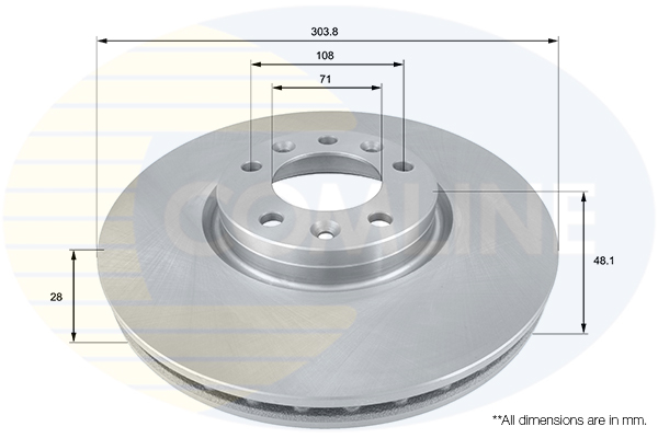 Disc frana TOYOTA PROACE CITY VERSO microbus (BKY_) 1.5 D-4D 100 (BKYM) diesel 102 cai COMLINE ADC2711V