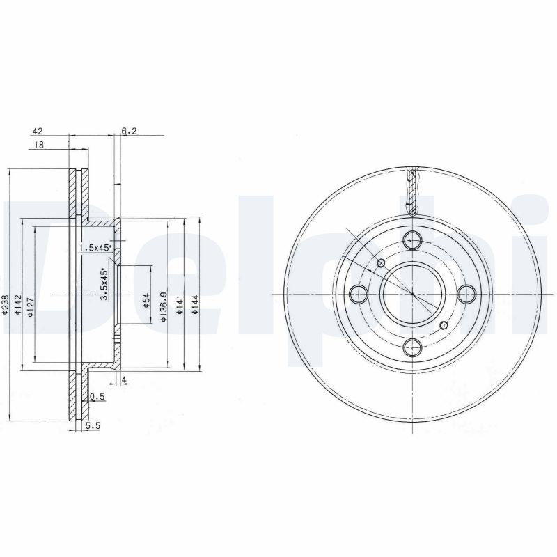 Disc frana TOYOTA COROLLA Liftback (_E9_) 1.8 D (CE90) diesel 67 cai DELPHI BG2424