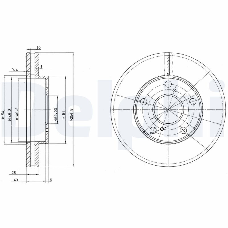 Disc frana TOYOTA CAMRY (_V2_) 2.2 (SXV20) benzina 126 cai DELPHI BG3177