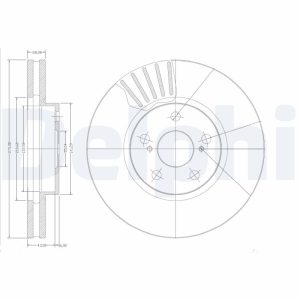 Disc frana TOYOTA AVENSIS Liftback (_T22_) 2.0 VVT-i (AZT220_, AZT220R) benzina 150 cai DELPHI BG3189