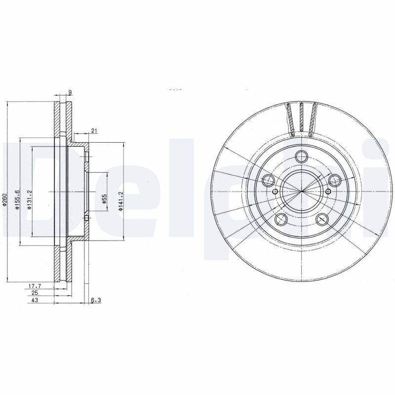 Disc frana TOYOTA AVENSIS (_T22_) 1.6 i (AT220_, AT220R) benzina 110 cai DELPHI BG3347