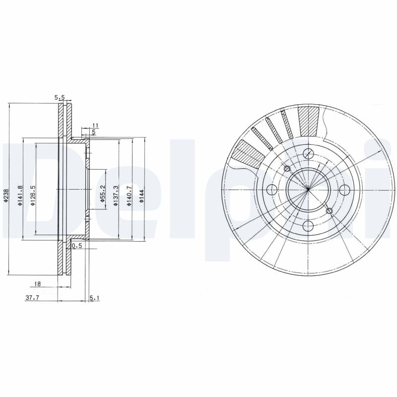 Disc frana TOYOTA STARLET (_P9_) 1.3 (EP91_, EP91R) benzina 75 cai DELPHI BG3424