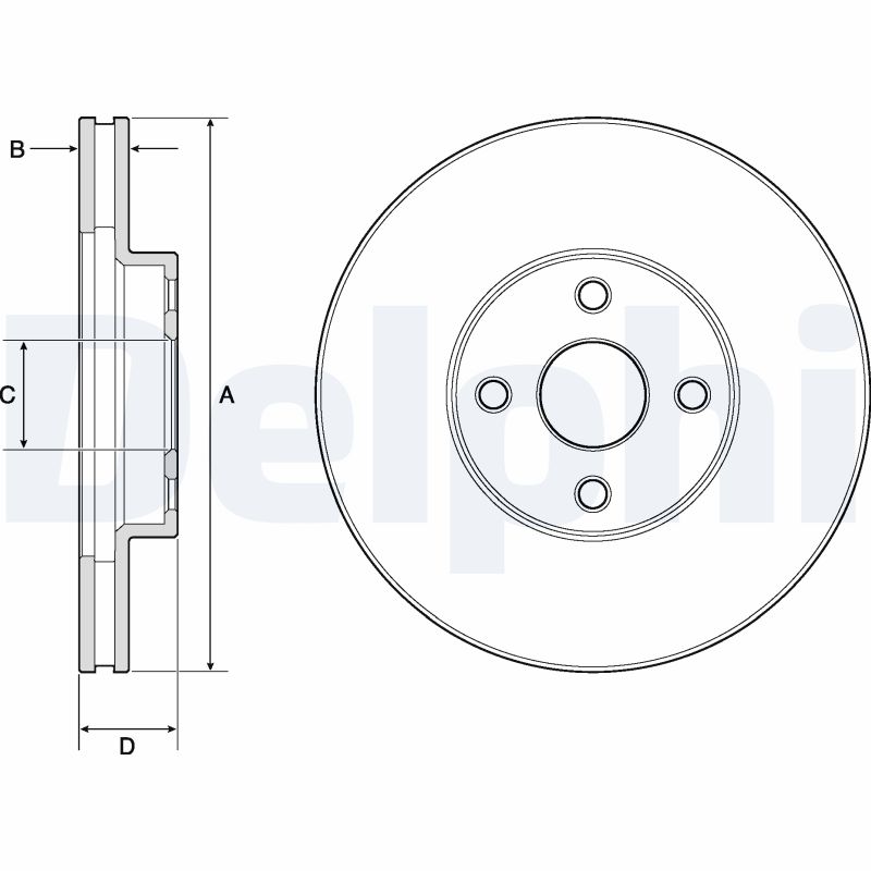 Disc frana TOYOTA COROLLA (_E12_) 1.8 VVTL-i TS (ZZE123) benzina 192 cai DELPHI BG3780