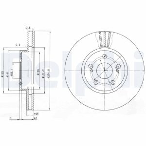 Disc frana TOYOTA CELICA cupe (_T23_) 1.8 16V TS (ZZT231_, ZZT231R) benzina 192 cai DELPHI BG3823