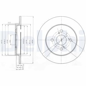 Disc frana TOYOTA IQ (_J1_) 1.33 (NGJ10_, NGJ10R) benzina 98 cai DELPHI BG4055