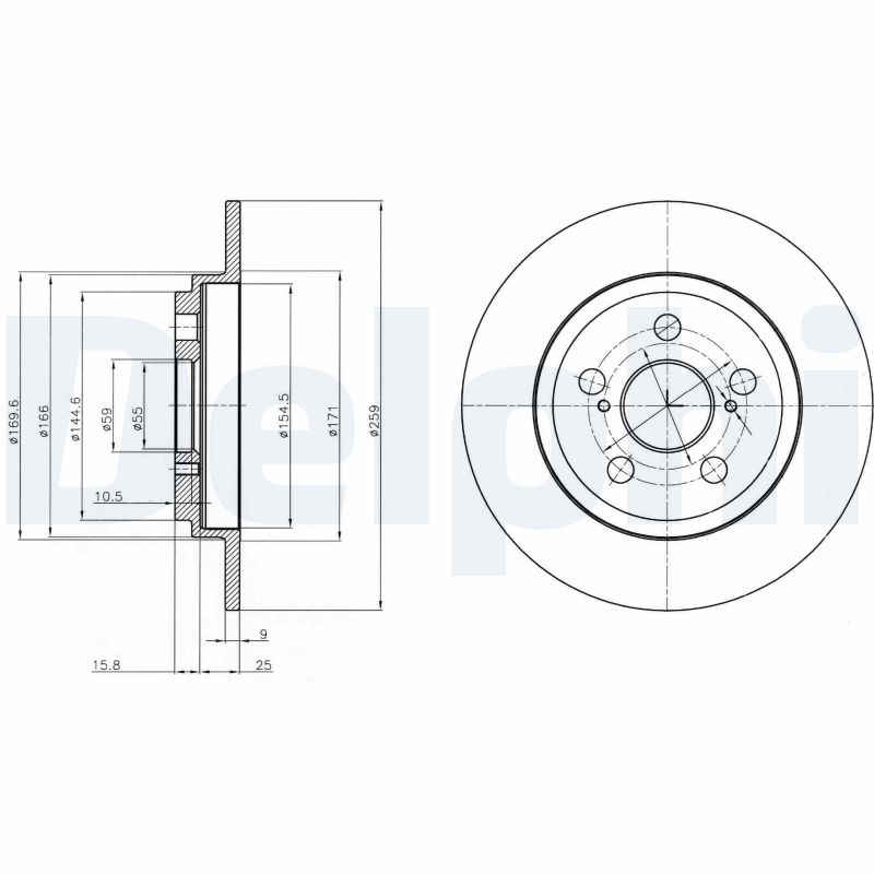 Disc frana TOYOTA URBAN CRUISER (_P1_) 1.4 D-4D (NLP110_, NLP110R) diesel 90 cai DELPHI BG4272