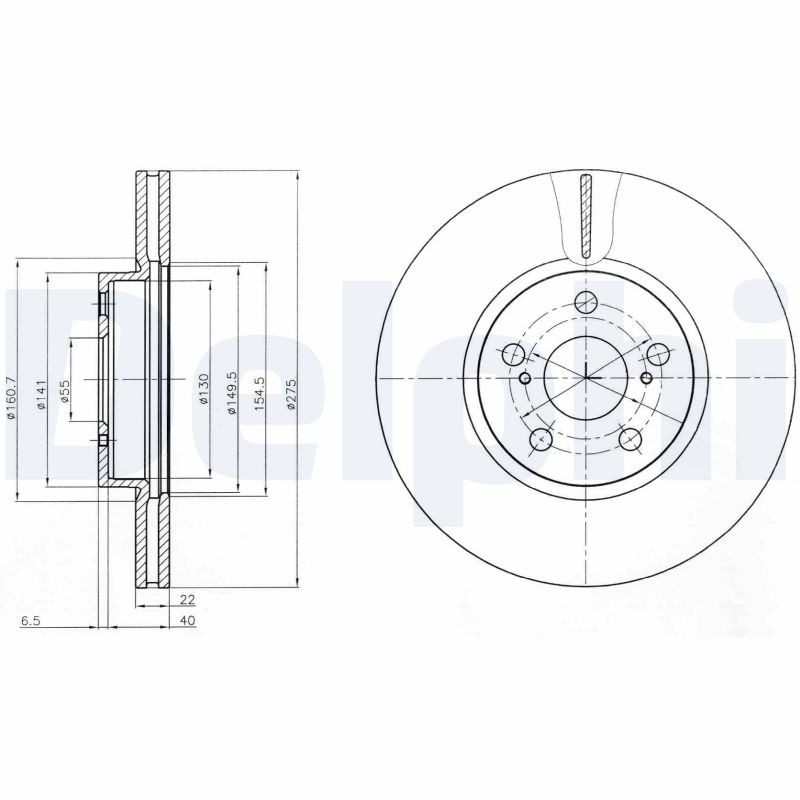 Disc frana TOYOTA URBAN CRUISER (_P1_) 1.4 D-4D 4WD (NLP115_, NLP115R) diesel 90 cai DELPHI BG4277