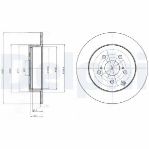 Disc frana TOYOTA VERSO (_R2_) 1.6 (ZGR20) benzina 110 cai DELPHI BG4291