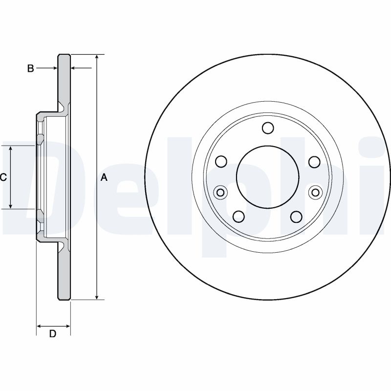 Disc frana TOYOTA PROACE CITY VERSO microbus (BKY_) 1.5 D-4D 100 (BKYM) diesel 102 cai DELPHI BG4661C