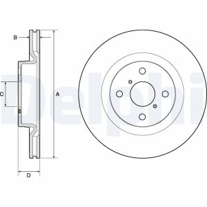 Disc frana TOYOTA YARIS Caseta/ Hatchback (_P13_) 1.5 Hybrid (NHP130) benzina/elector 101 cai DELPHI BG4762C