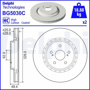 Disc frana TOYOTA RAV 4 V VAN (_A5_, _H5_) 2.5 Hybrid (AXAH52) benzina/elector 218 cai DELPHI BG5030C
