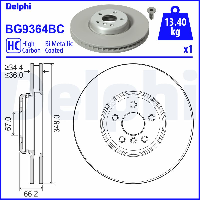 Disc frana TOYOTA SUPRA (DB_) 3.0 GR (DB41, DB42, DB43, DB45, DB46) benzina 340 cai DELPHI BG9364BC