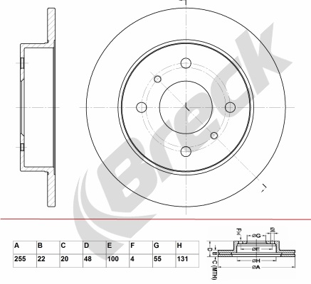 Disc frana TOYOTA COROLLA Liftback (_E10_) 1.3 XLI (EE101_, EE101R) benzina 88 cai BRECK BR 342 VA100