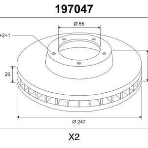 Disc frana TOYOTA AYGO (_B1_) 1.0 (KGB10_, KGB10R) benzina 68 cai VALEO 197047