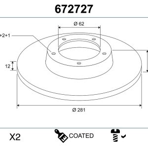 Disc frana TOYOTA RAV 4 III (_A3_) 2.0 4WD (ZSA30_, ZSA30R) benzina 158 cai VALEO 672727