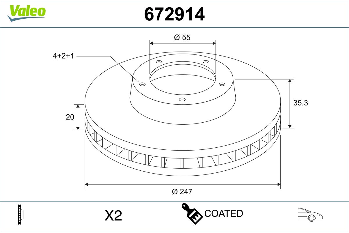 Disc frana TOYOTA AYGO (_B1_) 1.0 (KGB10_, KGB10R) benzina 68 cai VALEO 672914