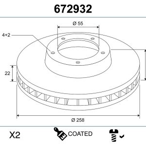 Disc frana TOYOTA YARIS (_P9_) 1.0 VVT-i (KSP90) benzina 71 cai VALEO 672932