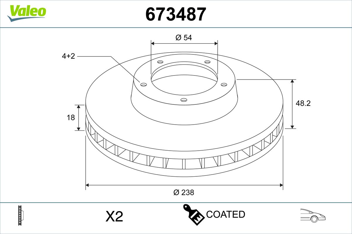 Disc frana TOYOTA COROLLA (_E9_) 1.6 (AE92) benzina 116 cai VALEO 673487