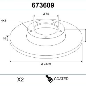 Disc frana TOYOTA COROLLA Compact (_E11_) 1.4 (ZZE111_, ZZE111R) benzina 97 cai VALEO 673609