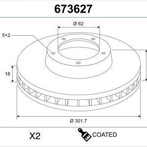 Disc frana TOYOTA RAV 4 I (_A1_) 2.0 4WD (SXA10) benzina 135 cai VALEO 673627