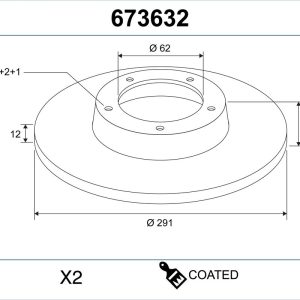Disc frana TOYOTA AVENSIS VERSO (_M2_) 2.0 D (CLM20_, CLM20R) diesel 116 cai VALEO 673632