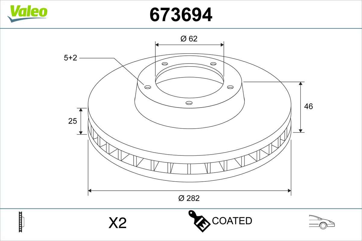 Disc frana TOYOTA YARIS CROSS (MXP_) 1.5 Hybrid benzina/elector 131 cai VALEO 673694