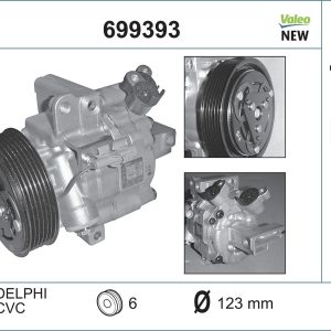 Compresor climatizare TOYOTA AYGO (_B1_) 1.0 (KGB10_, KGB10R) benzina 68 cai VALEO 699393