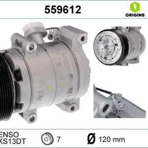 Compresor climatizare TOYOTA HILUX VII pick-up (_N1_, _N2_, _N3_) 2.5 D-4D 4WD (KUN25_, KUN25R) diesel 120 cai VALEO 559612