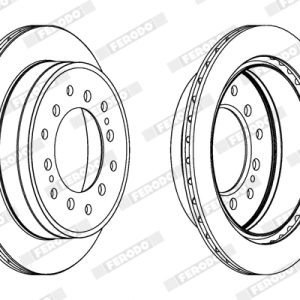 Disc frana TOYOTA LAND CRUISER (_J7_, _JL7_) 3.0 TD (KZJ70_, KZJ73_, KZJ77_, KZJ78, KZJ71) diesel 125 cai FERODO DDF1743C