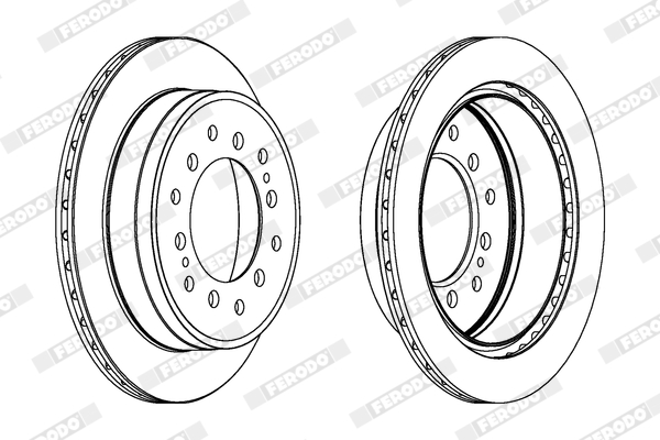 Disc frana TOYOTA LAND CRUISER PRADO (_J12_) 3.0 D (LJ120, LJ125) diesel 95 cai FERODO DDF1743C