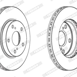 Disc frana TOYOTA AURIS (_E15_) 1.6 (ZRE151_, ZRE151R) benzina 132 cai FERODO DDF1789C