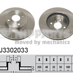 Disc frana TOYOTA COROLLA Liftback (_E11_) 1.9 D (WZE110_, WZE110R) diesel 69 cai NIPPARTS J3302033