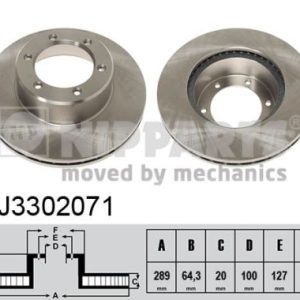 Disc frana TOYOTA HILUX VI pick-up (_N1_) 2.4 TD 4WD (LN165_, LN170_, LN190_, LN165, LN165H,... diesel 90 cai NIPPARTS J3302071